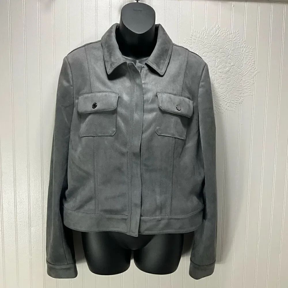 WHITE HOUSE BLACK MARKET Faux Suede Jacket